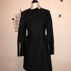 Via Spiga wool and pleather coat